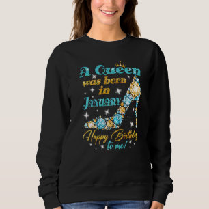 Een koningin werd geboren in januari, een gelukkig trui