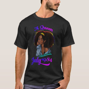 Een koningin werd geboren in juli 1984 38e verjaar t-shirt