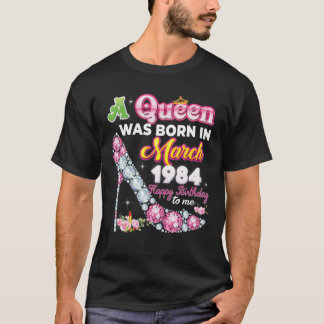 Een koningin werd geboren in maart 1984, 38e verja t-shirt
