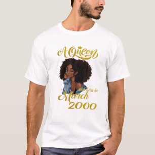 Een koningin werd geboren in maart 2000 20e verjaa t-shirt