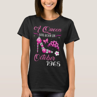 Een koningin werd geboren in oktober 1965, 56 jaar t-shirt