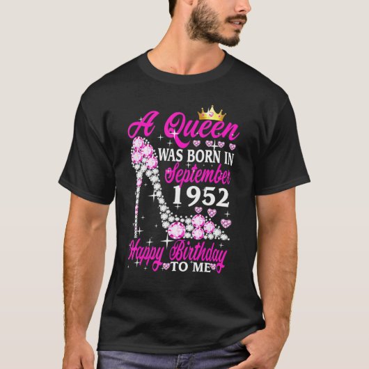 Een koningin werd geboren in september 1952 70e ve t-shirt (Voorkant)