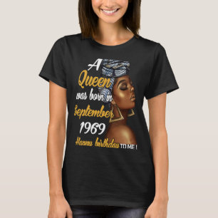 Een koningin werd geboren in september 1969 52e ve t-shirt