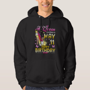 Een koningin werd geboren op 11 mei Gelukkige Verj Hoodie