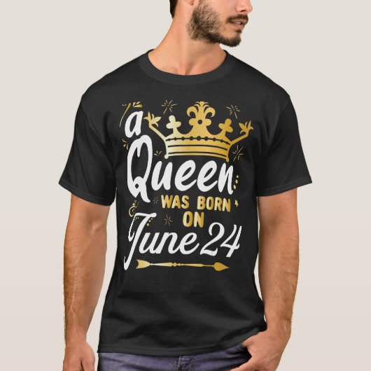 Een koningin werd geboren op 24 juni, Schattige op T-shirt (Voorkant)