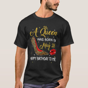 Een koningin werd geboren op 28 mei Leopard High T-shirt