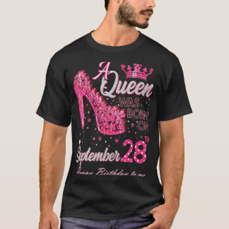 Een koningin werd geboren op 28 september op hoog t-shirt