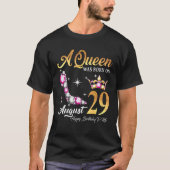 Een koningin werd geboren op 29 augustus... ...gel t-shirt (Voorkant)