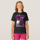 Een koningin werd geboren op februari verjaardag m t-shirt (Voorkant volledig)