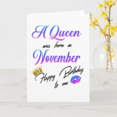 Een koningin werd in november geboren Gefeliciteer Kaart (Gele Bloem)