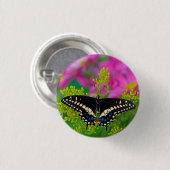 Een Koningsvlinder Landend Ronde Button 3,2 Cm (Voorkant /achterkant)