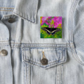 Een Koningsvlinder Landend Vierkante Button 5,1 Cm (In situ)