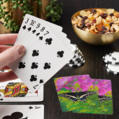 Een Koningsvlinder Landt Pokerkaarten (Insitu)