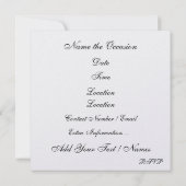 Een Koninklijk Elegant Evenement UITNODIGING (Achterkant)