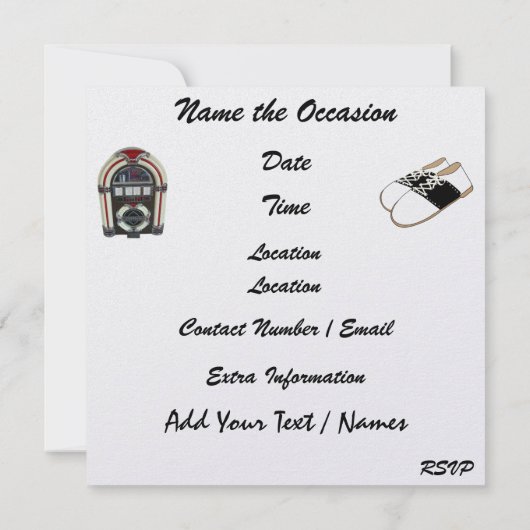 Een koninklijk Rockin' Party - SRF Kaart (Achterkant)