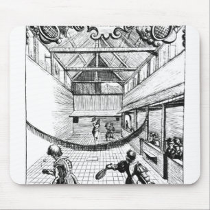 Een koninklijk spel in Tennis in de Jeu de Paume Muismat