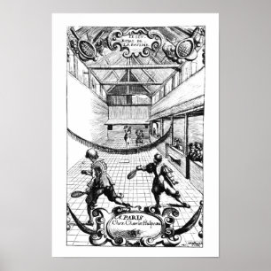 Een koninklijk spel in Tennis in de Jeu de Paume Poster