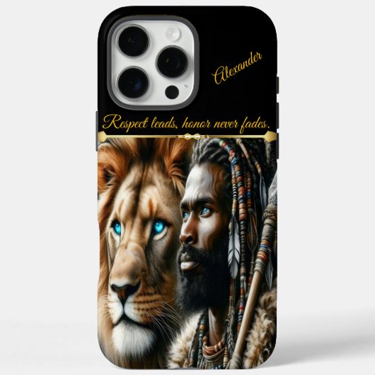 Een koninklijke krijger met een leeuwenvriend. Case-Mate iPhone case (Achterkant)