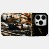Een koninklijke krijger met een leeuwenvriend. Case-Mate iPhone case (Achterkant (horizontaal))