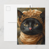 Een koninklijke zwarte kat briefkaart (Voorkant / Achterkant)