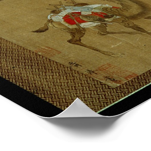 Een konvooi van Mongolen, Chinees, 14e eeuw Poster (Hoek)