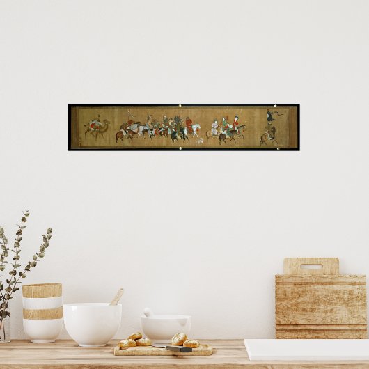 Een konvooi van Mongolen, Chinees, 14e eeuw Poster (Keuken)