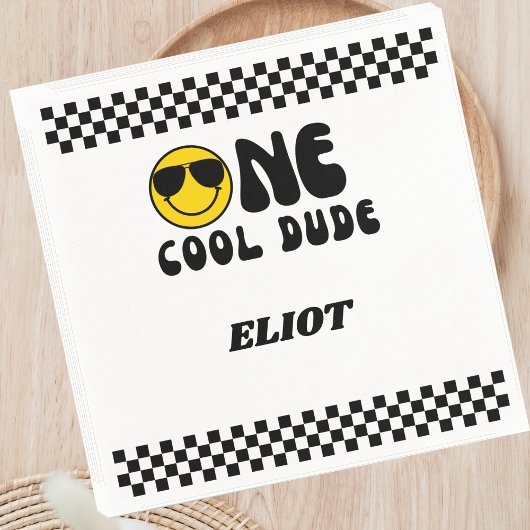 Eén kool Happy Man eerste verjaardag Servet