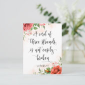 Een koord van drie draden, Prediker 4:12 Briefkaart (Staand voorkant)