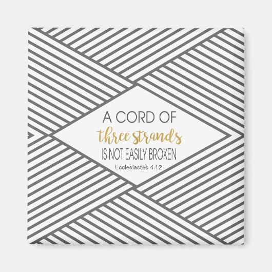 Een koord van drie strengen is niet gemakkelijk ge magneet (Voorkant)