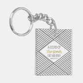 Een koord van drie strengen is niet gemakkelijk ge sleutelhanger (Voorkant Links)