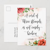Een koord van drie strengen, Prediker 4:12 Briefkaart (Voorkant / Achterkant)