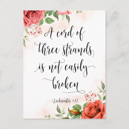Een koord van drie strengen, Prediker 4:12 Briefkaart (Voorkant)