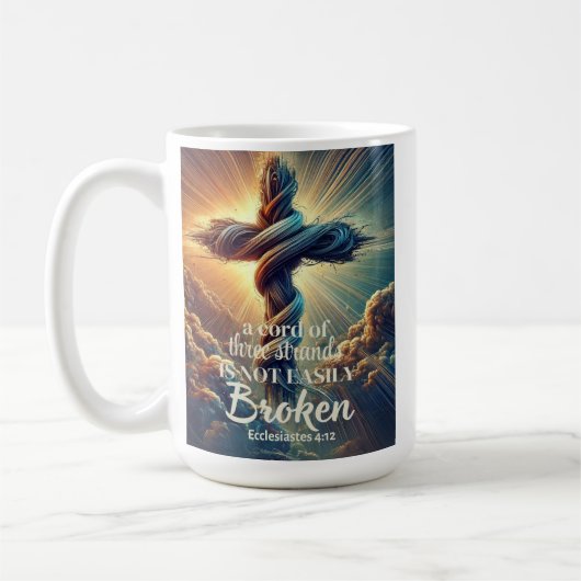 "Een koord van drie strengen" Prediker 4:12 Koffiemok (Links)
