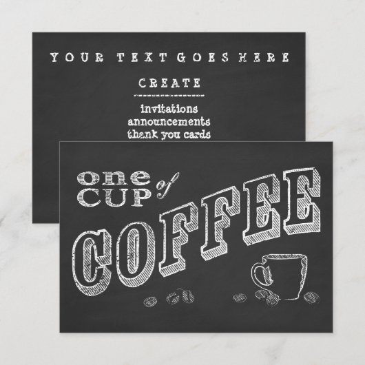 Eén kop koffie CHALK ART Kaart (Voorkant / Achterkant)