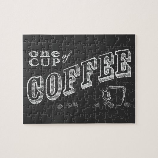 Eén kop koffie CHALK ART Legpuzzel (Horizontaal)