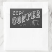 Eén kop koffie CHALK ART Rechthoekige Sticker (Tas)