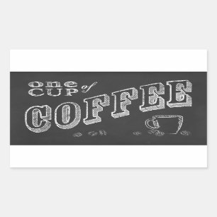 Eén kop koffie CHALK ART Rechthoekige Sticker