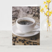 Een kop koffie kaart (Gele Bloem)