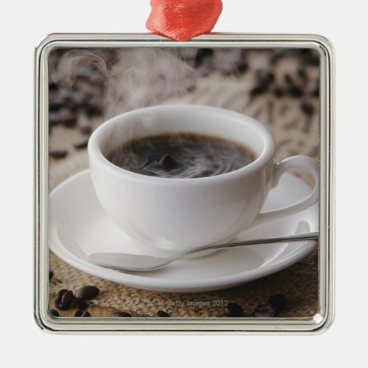 Een kop koffie metalen ornament (Voorkant)