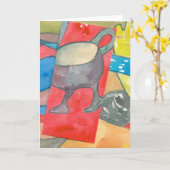 Een kop neemt een gang kaart (Gele Bloem)