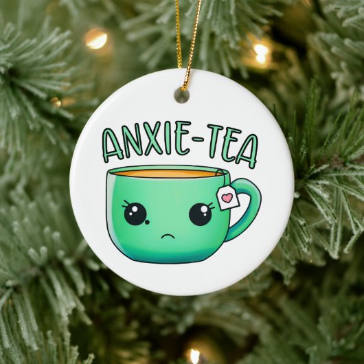 Een kopje Anxie-Tea Angst Theepin Keramisch Ornament (Boom)