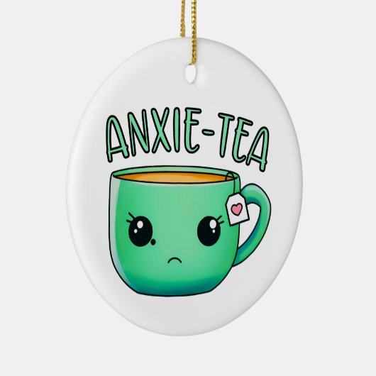 Een kopje Anxie-Tea Angst Theepin Keramisch Ornament (Rechts)