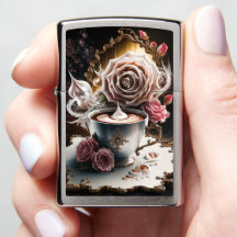 Een kopje Cappuccino Roos Abstracte kunst #1