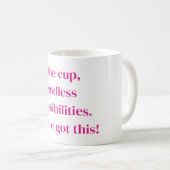 Eén kopje, eindeloze mogelijkheden. Je hebt dit! Koffiemok (Voorkant rechts)