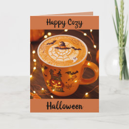 Een Kopje Gezellige Halloween Feestdagen Kaart