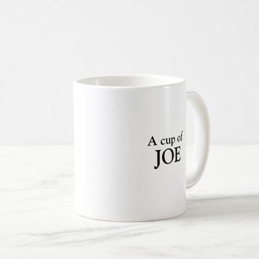 Een kopje Joe-koffie-mok met afbeelding van Joe Bi Koffiemok (Voorkant rechts)