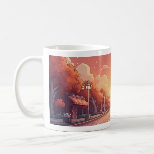 Een kopje kalm landschap koffiemok (Links)