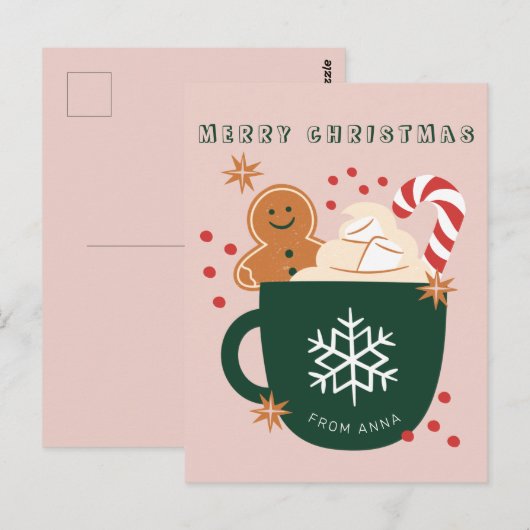Een kopje kerst briefkaart (Voorkant / Achterkant)
