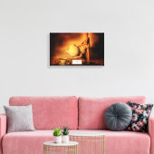 Een kopje koffie alstublieft canvas afdruk (Insitu (Woonkamer))