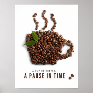 Een kopje koffie, een pauze in de tijd – Artistiek Poster